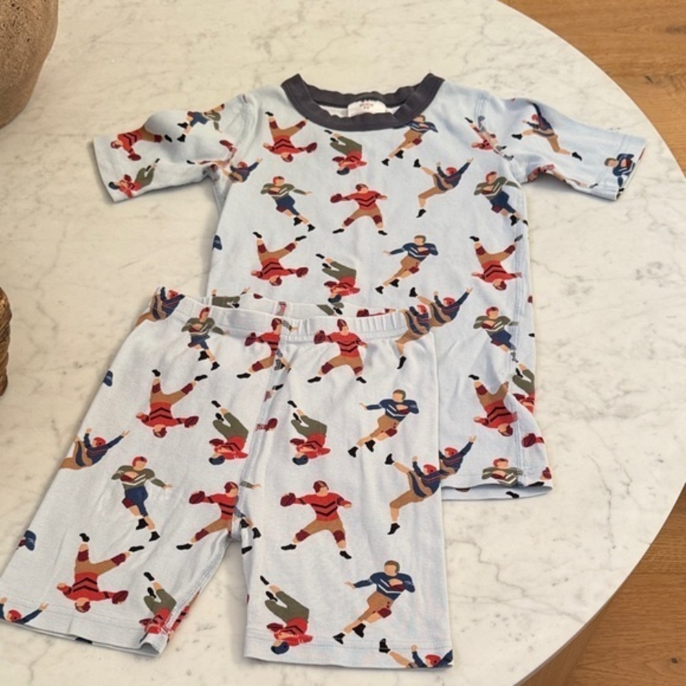 Hanna Andersson Boys Sports Pajama Set Size 10 Short Sleeve